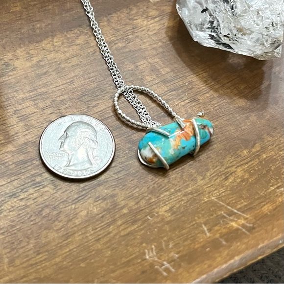 Spiny‎ oyster Turquoise Silver 925 Pendant artisan made - Picture 4 of 4